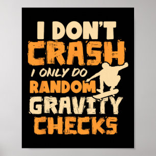 I Don't Crash I Only Do Random Gravity Checks Skat Poster