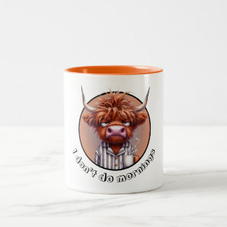 I don't do mornings Bull Two-Tone Coffee Mug