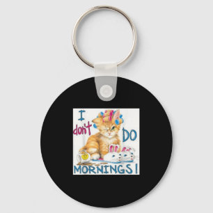 I Don't Do Mornings  Keychain