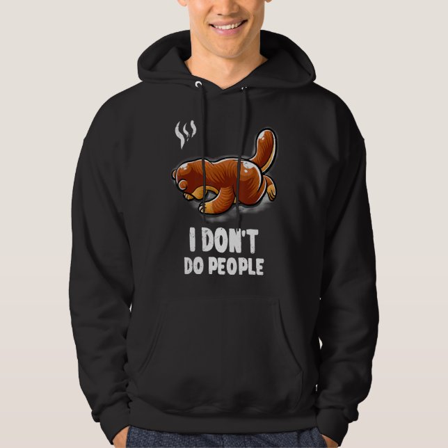 I Don't Do People Introvert Sleeping Nerd Otter Ge Hoodie (Front)