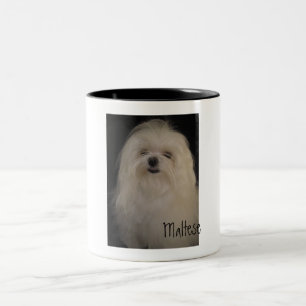 I Don't Do Top Knots MALTESE Two-Tone Coffee Mug