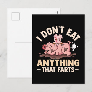 I Don't Eat Anything That Farts Holiday Postcard