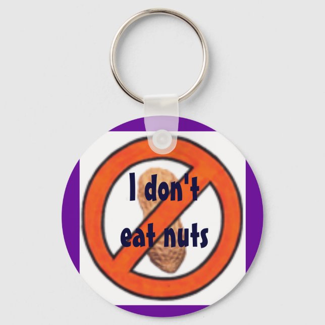 I don't eat nuts keychain (Front)