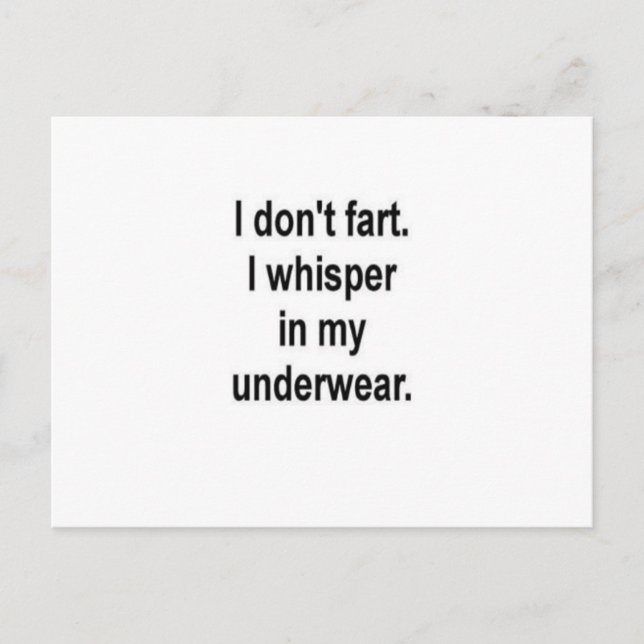 I don't fart postcard (Front)