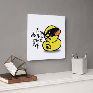  I Don't Give a Duck Square Wall Clock