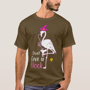 I Dont Give A Flock Funny Pink Flamingo pumpkin Ha T-Shirt