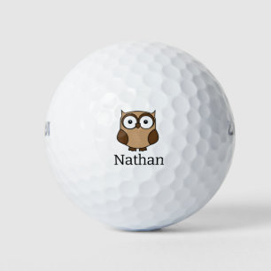 I Don't Give a Hoot Cartoon Owl Personalized Golf Balls