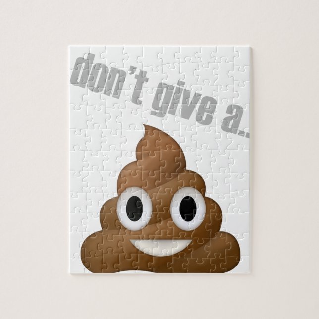 i dont give a poop emoji jigsaw puzzle (Vertical)