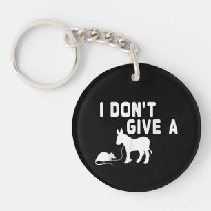 I don't give a Rat gift funny Donkey, Animal Joke Keychain