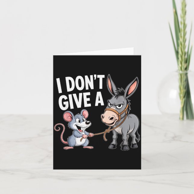 I Don't Give A Rats Mouse Funny Sarcastic Animal  Card (Front)