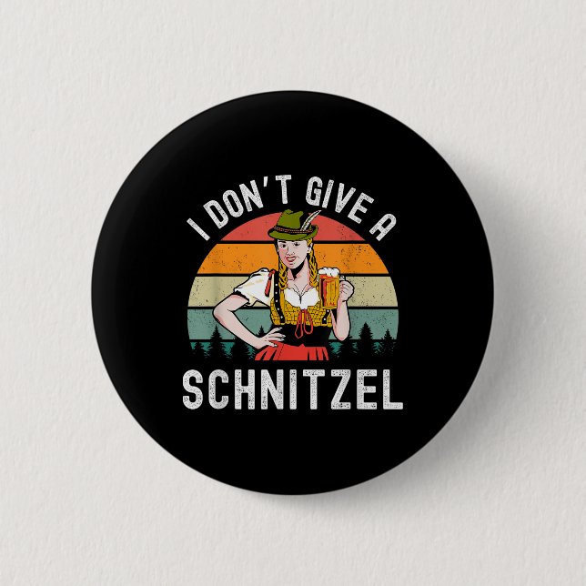 I Dont Give A Schnitzel Beer Wurst Funny German  2 Inch Round Button (Front)