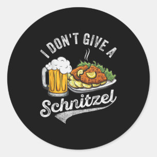 I Don't Give A Schnitzel German Beer Wurst Funny  Classic Round Sticker