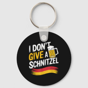 I Dont Give A Schnitzel German Beer Wurst Funny Keychain