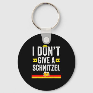 I Dont Give A Schnitzel German Keychain
