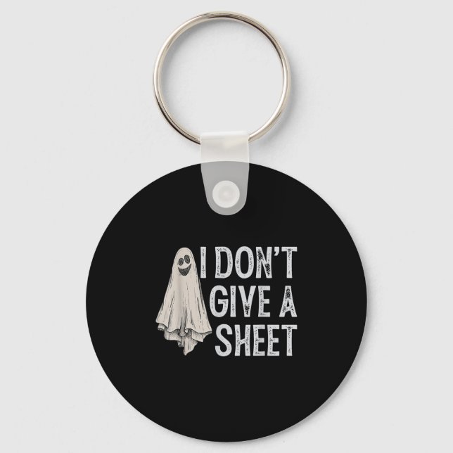 I Don't Give A Sheet Ghost Boo Funny Halloween  Keychain (Front)