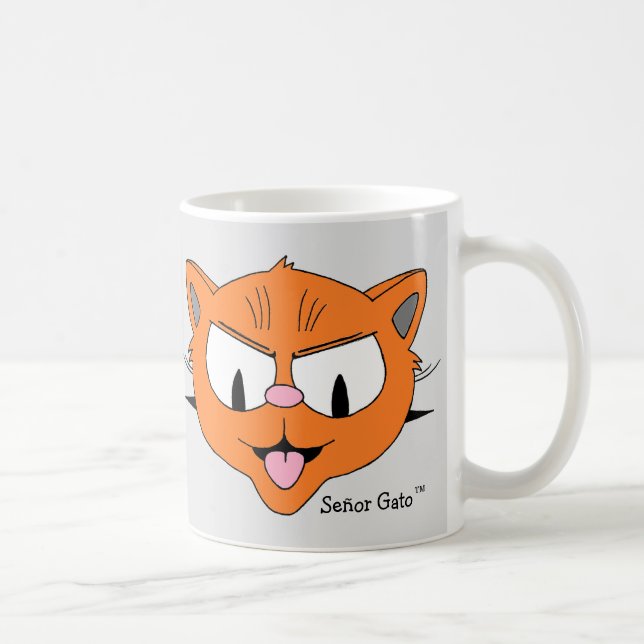 "I Don't Give a Sip" Contemptuous Cartoon Cat Coffee Mug (Right)