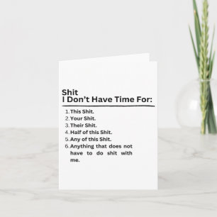 I Don't Have Time For Sticker  Card