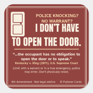 I Don't Have to Open the Door Sticker – No Warrant