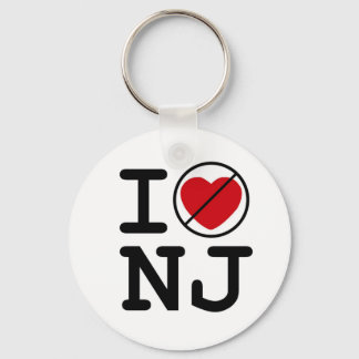 I Don't Heart New Jersey Keychain