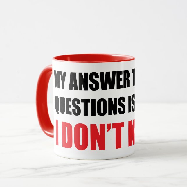 I DON'T KNOW COMBO MUG (Front Left)