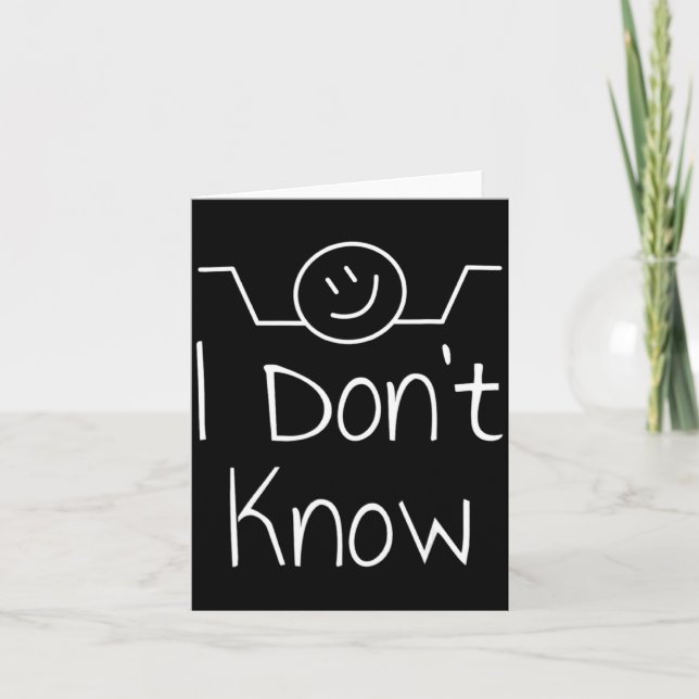 I Dont Know Hand Drawn Shrug Funny _3  Card (Front)