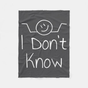 I Don't Know Hand Drawn Shrug Funny Men Women Fleece Blanket