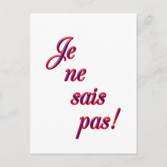 I Don't Know postcard (Front)