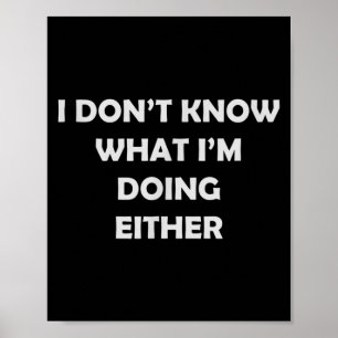 I Don't Know What I'm Doing Either _ Hilarious Quo Poster