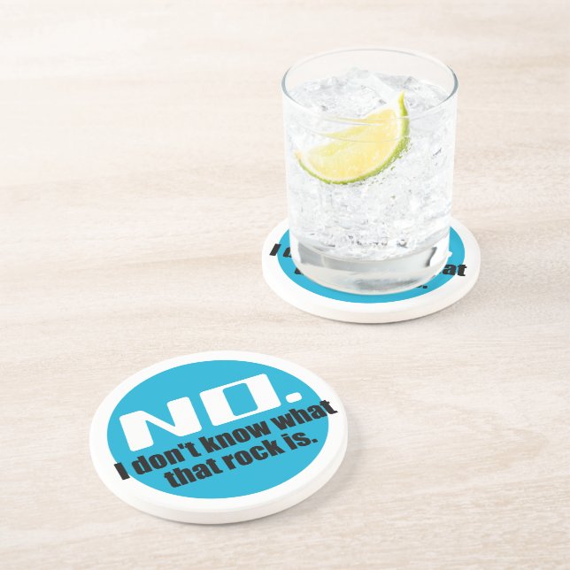 I Don't Know What That Rock Is (Blue) Coaster (Side)