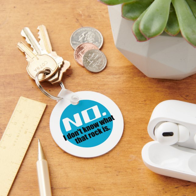 I Don't Know What That Rock Is (Blue) Keychain (Desk)