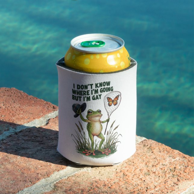 I Don't Know Where I'm Going But I'm Gay Frog Can Cooler (In Situ Pool)