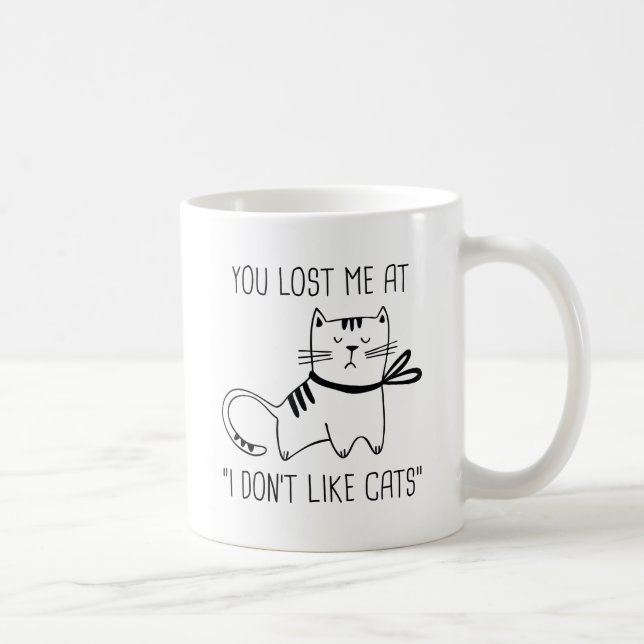 I Don't Like Cats Coffee Mug (Right)