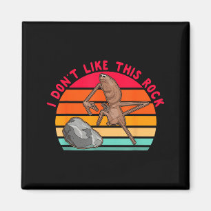 I Don't Like This Rock Funny Rock Worm Vintage Des Magnet