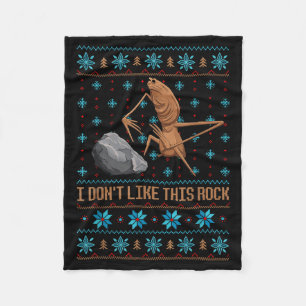 I Dont Like This Rock Marcus The Worm Ugly Sweater Fleece Blanket