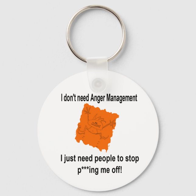 I don't need Anger Management (Red) Keychain (Front)
