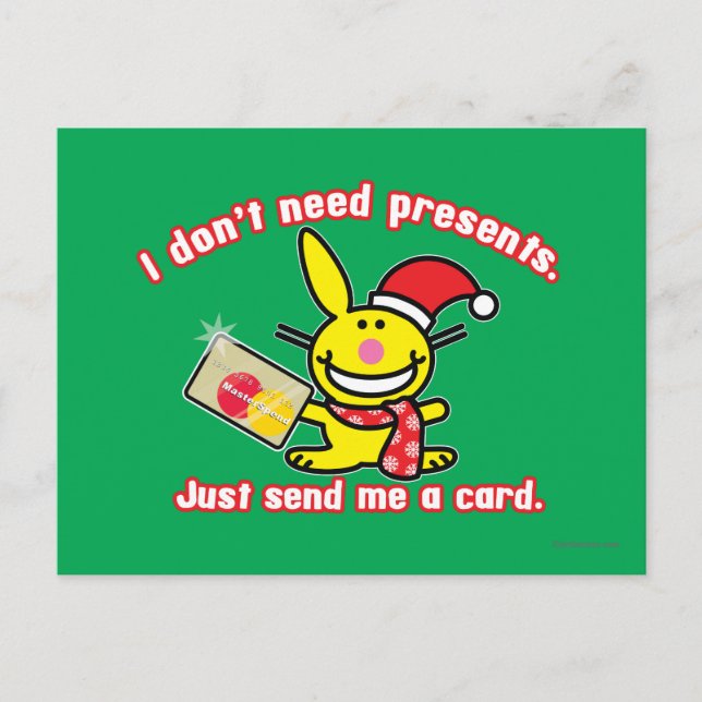 I Don't Need Presents Postcard (Front)