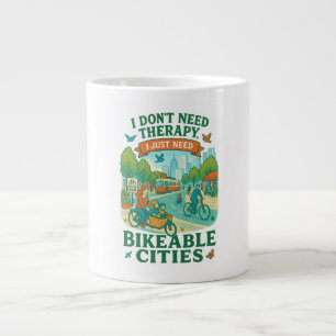 I don't need therapy, I just need Bikeable Cities Large Coffee Mug