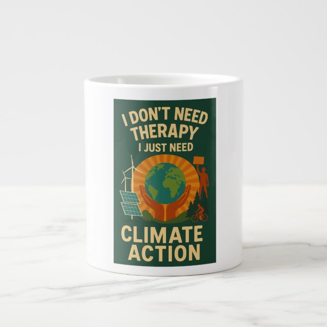 I Don't Need Therapy, I Just Need Climate Action Large Coffee Mug (Front)