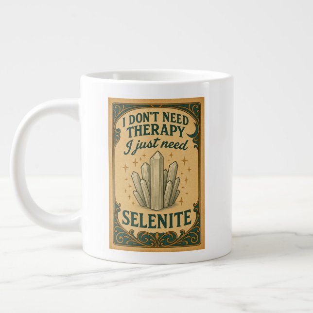I don't need therapy, I just need selenite Large Coffee Mug (Left)