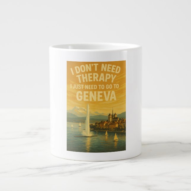 I don't need therapy, I just need to go to Geneva Large Coffee Mug (Front)