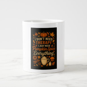 I don't need therapy, pumpkin spice everything1 large coffee mug