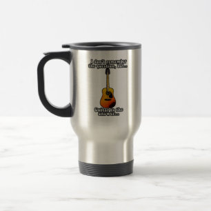 I don't remember the question. funny guitar quote travel mug