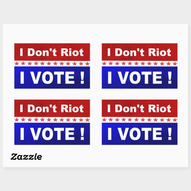 I don't riot I vote popular political Sticker (Sheet)