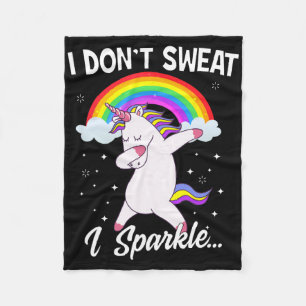 I Don't Sweat I Sparkle Unicorn Women Christmas Gi Fleece Blanket