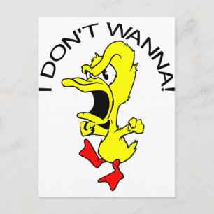 I Don't Wanna Duck Cartoon Postcard