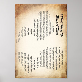 I Don't Want To Miss A Thing Man Lady Couple Song Poster