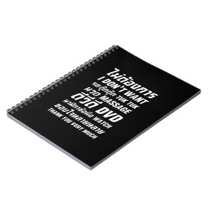 I Don't Want TUK TUK MASSAGE DVD WATCH Thank You Notebook
