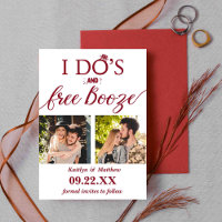 I Do's & Free Booze Modern Wedding Save The Date