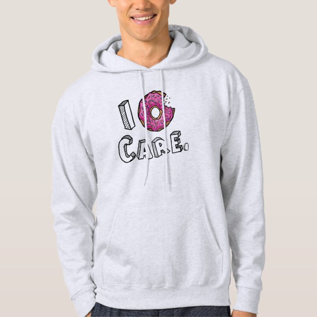 I Doughnut Care Bitten Pink Doughnut Hoodie (Front)