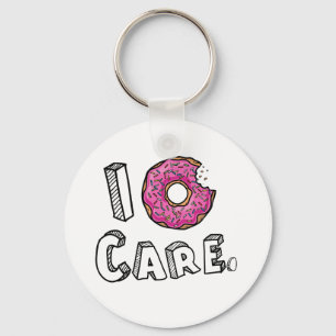 I Doughnut Care Funny Keychain